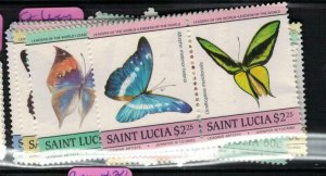 St Lucia Butterfly SC 731-4 MNH (3eqo) 