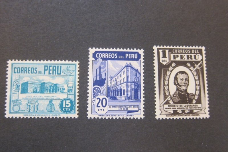Peru 1949 Sc 427-8,430 MNH
