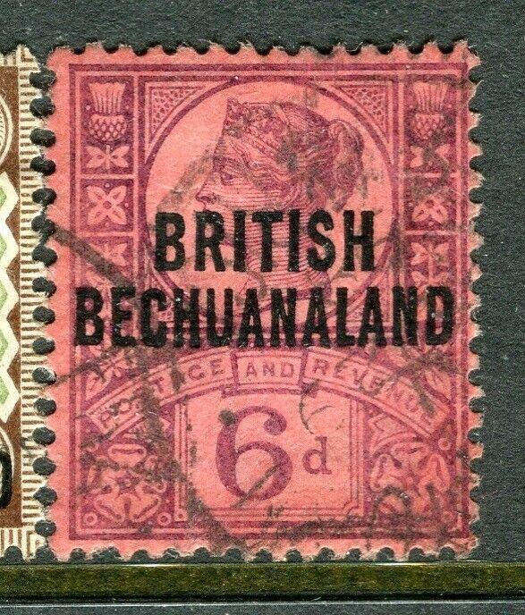 BECHUANALAND; 1891 early classic QV issue fine used 6d. value