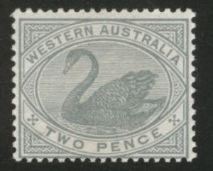 Western Australia Scott 63 Mint 1890 Swan MH* CV$37.50