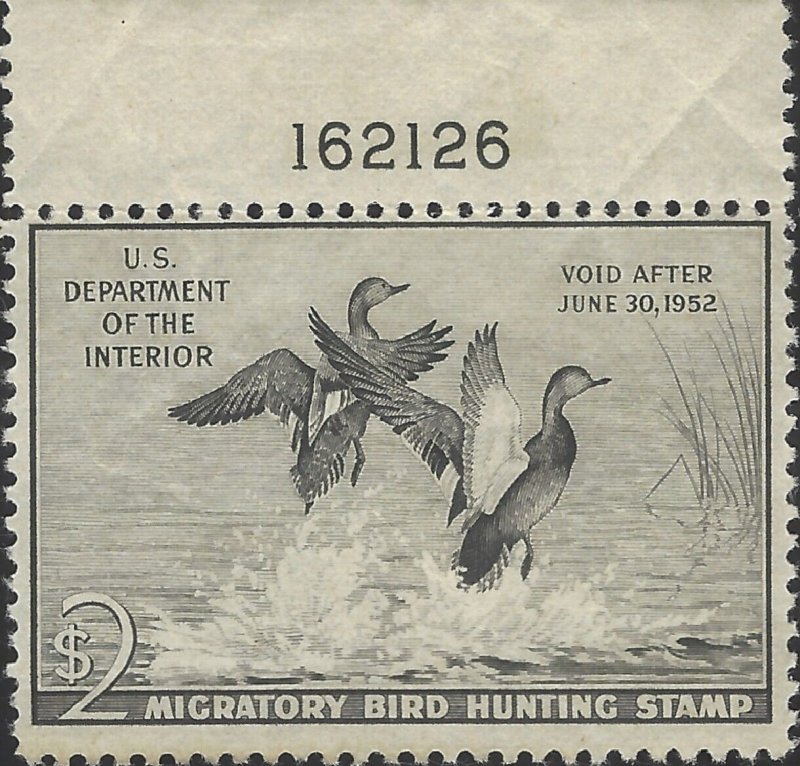 US Scott #RW18 Mint Light Hinge PB Single 1951 US Federal Duck Stamp