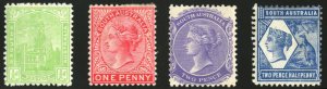 South Australia #114-117 Cat$34.50, 1899 1/2p-2 1/2p, set of four, hinged