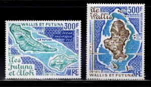 Wallis and Futuna Islands Scott C78-79 MNH** 1978 Map airmail set CV$40