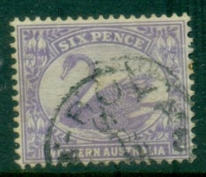 Australia WA 1906-07 6d Violet Swan Typo perf 14 Wmk Crown A FU