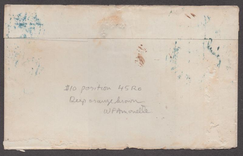 *US 19th Century Cover Scott #10a, Blue Grid Cancel, Nice Strikes, Dec 1