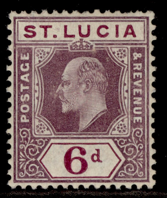 ST. LUCIA EDVII SG72a, 6d dull purple & violet, M MINT. Cat £20. CHALKY