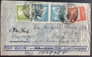 1940s  Santiago Chile Airmail Censored Cover To Leipzig Germany