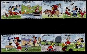 Maldives 1398-1405 MNH Disney, Sports, Soccer, Tennis