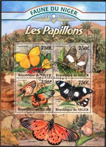 Niger 2013 Butterflies Sheet Used / CTO