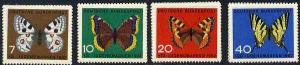 Germany - West 1962 Child Welfare (Butterflies) set of 4,...