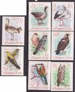 Hungary-Sc#1889-96- id5-unused NH set-Birds-1968-