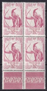 Togo 1947 Sc 312 margin block MNH**
