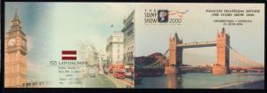 Latvia Sc 503a 2000 Caks London stamp booklet mint NH