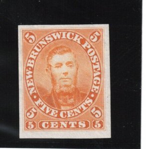 New Brunswick #5TC Extra Fine Plate Proof In Orange On India Paper