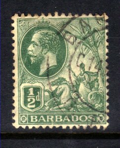 Barbados 1912 – 16 KGV 1/2d Green used SG 171 ( L1288 )