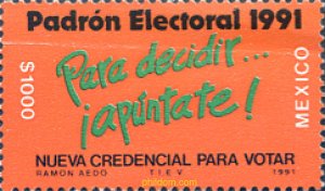 343438 MNH MEXICO 1991 PATRON ELECTORAL