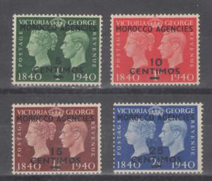 Great Britain Offices Morocco 1940 Surcharge Scott # 89 - 92 MH