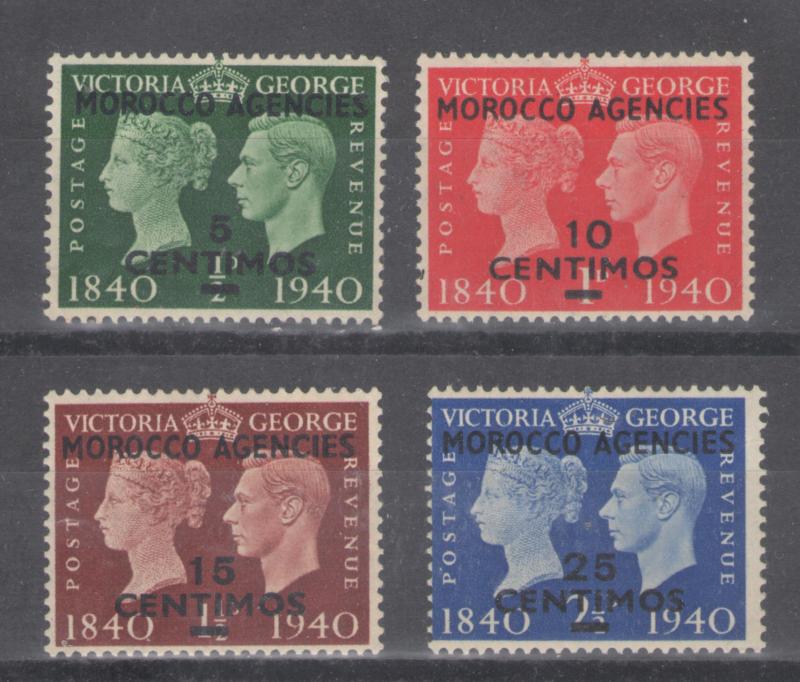 Great Britain Offices Morocco 1940 Surcharge Scott # 89 - 92 MH