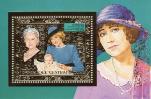 Central African Republic 1985 Mi#Bl.341A QUEEN MOTHER/PRINCESS DIANA SS PERF.MNH
