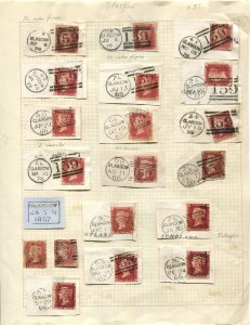 Great Britain Stamps - GLASGOW, 159 Cancellations, Lot of 51