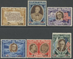 SAN MARINO Sc#257G-257I, C51I-C51K 1947 Franklin Roosevelt Part Set OG MH