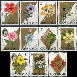 COOK IS. 1967 - Scott# 199-210 Flowers 1/2-10c NH