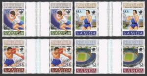 Samoa 721-724 gutter,724a,MNH.Mi 645-48,Bl.44.Olympics Seoul-1988.Running,Boxing