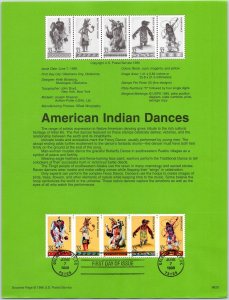 USPS SOUVENIR PAGE AMERICAN INDIAN ARTISTIC DANCES STRIP OF (5) 1996