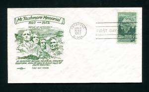 Sc. 1011 Mount Rushmore FDC - Pent Arts