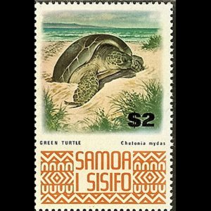 SAMOA 1973 - Scott# 378A Green Turtle $2 NH