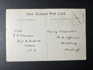 1906 New Zealand Postcard Cover Nelson to Salzburg Austria The Matai River