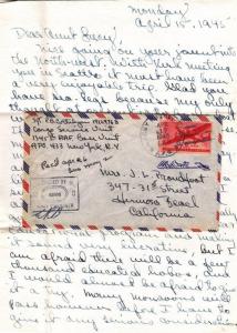 1945, APO 433, HQ CBI ATC Tezganon, India, See Remark (M2553)