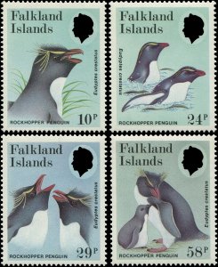 Falkland Islands 1986 Sc 450-453 Birds Rockhopper Penguin CV $8.25