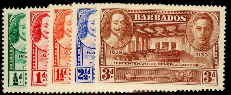 BARBADOS SG257-61, COMPLETE SET, VLH MINT. Cat £17.