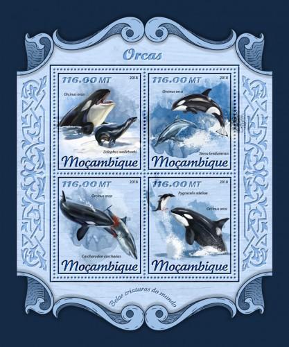 MOZAMBIQUE - 2018 - Orcas - Perf 4v Sheet- MNH