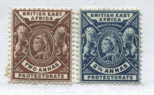 British East Africa 1896 2 and 2 1/2 annas mint o.g. hinged