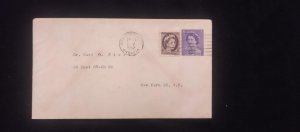 C) 1962. CANADA. AIRMAIL ENVELOPE SENT TO USA. DOUBLE STAMP XF