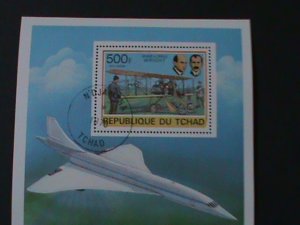 ​CHAD-1978-THE WRIGHT BROTHERS AND 1ST PLANE-CTO S/S VERY FINE-FANCY CANCEL