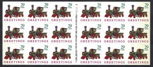 United States 2719a 29¢ Toy Locomotive (1992). Pane of 18. MNH