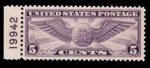 MOMEN: US STAMPS #C12 PLATE SINGLE AIRMAIL MINT OG NH XF LOT #87149*