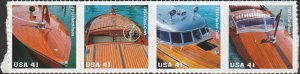 # 4160-4163 MINT NEVER HINGED ( MNH ) VINTAGE MAHOGANY SPEEDBOATS