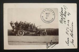 1907 Barranquilla Colombia RPPC Postcard To Nottingham England Old Bus