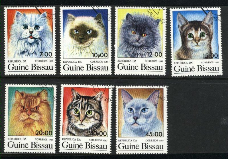 Guinea-Bissau 647-653  Cats Mint NH VF 1985 PD