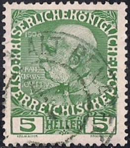 Austria #113 5 H Franz Josef used VF