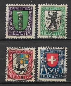 1925 Switzerland B33-6 complete Pro Jeventute set of 4 used