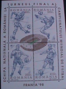 ROMANIA-1998-SC# 4220 WORLD SOCCER CHAMPIONSHIP-FRANCE -MNH S/S VERY FINE-