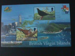 BRITISH VIRGIN ISLANDS-SC#954 HONG KONG'2001 STAMP SHOW-YEAR OF SNAKE S/S