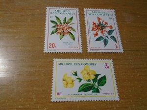 Flowers :  Comoro  #  96-98  MNH