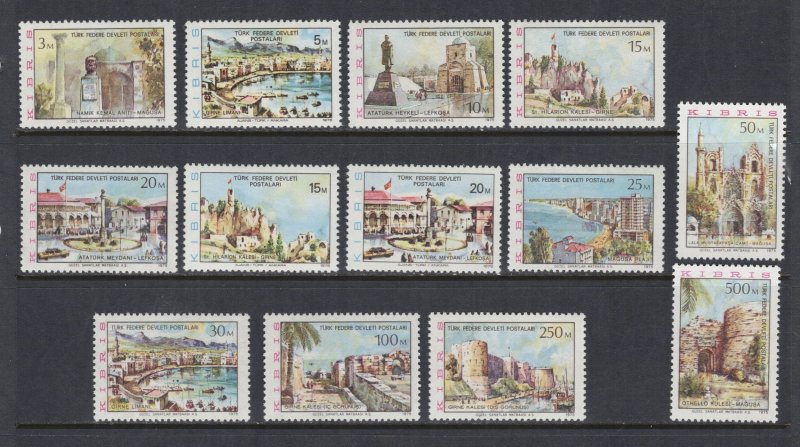 TURK REPL. N. CYPRUS Sc# 10 - 22 MH FVF Set of 13 Historical Sites