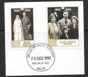 BRITISH ANTARCTIC TERR. SG186/7 1990 QUEEN MOTHER FINE USED